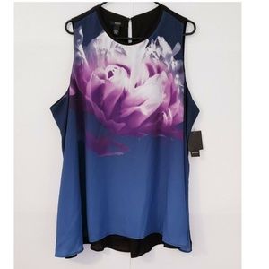 NWT Alfani Women's Plus Size Blossom-Print Top 24W